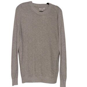 Cashmere Blend Precedent Los Angeles Men Ice Gray Waffle Knit Sweater Size M NWT